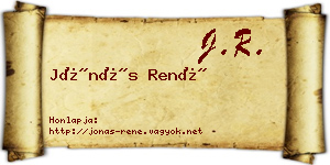 Jónás René névjegykártya
