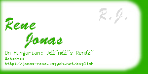 rene jonas business card